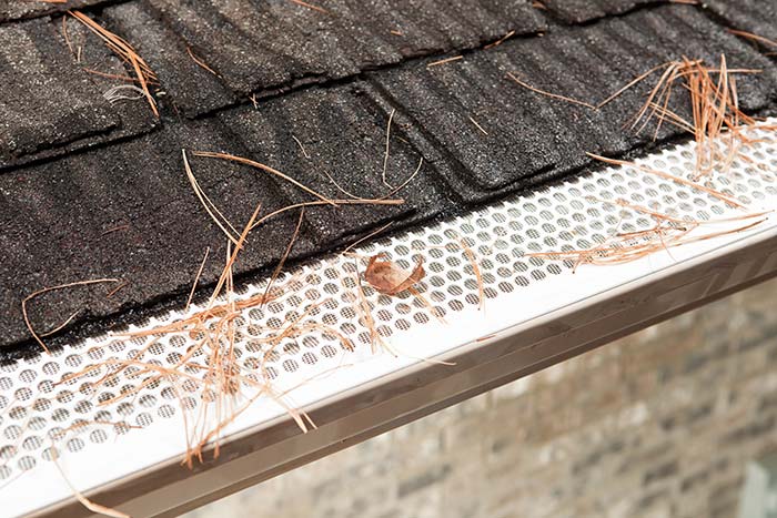 gutter with a guard on it